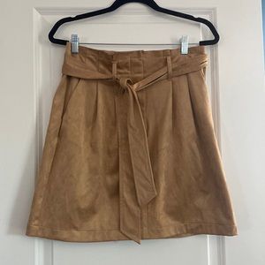 Womens LOFT Suede Camel Color Skirt Size 8